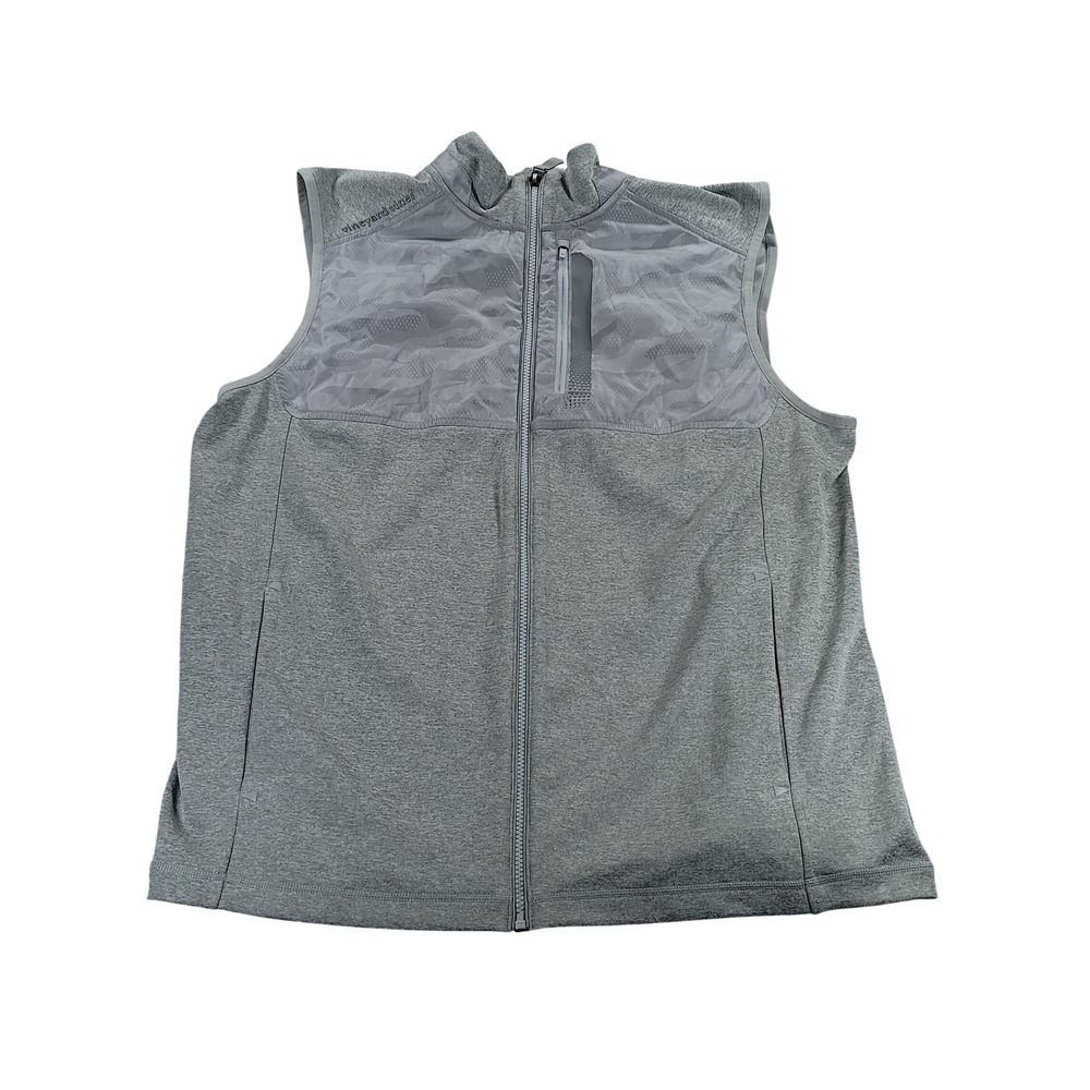 Vineyard Vines Mens Performance Vest Gray Camo XL Full Zip Golf Layer
